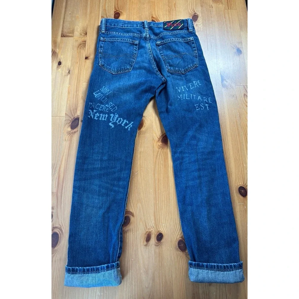Vintage Polo Ralph Lauren Boys Sullivan Slim Navy Embroidered Jeans‎ Size 14/16